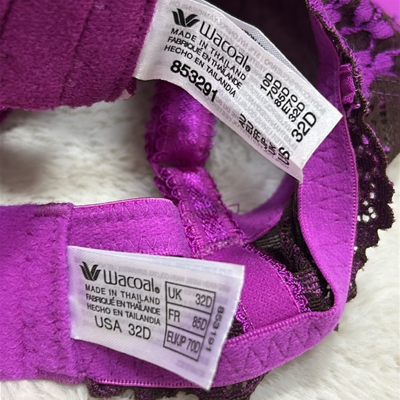 32D Wacoal lightly lined purple bra set - Picture 3 of 3